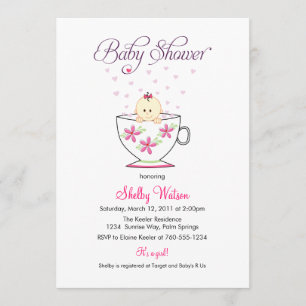 Einladungen für Baby in Tea Cup Baby-Dusche