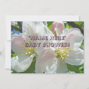 Einladungen für Babydusche Karten Apple Blüten