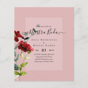 Einladungen für Boda Pink Blumenzettel Flyer