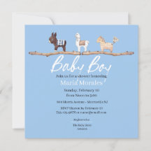 Einladungen für Boho Animals Baby Boy Shower