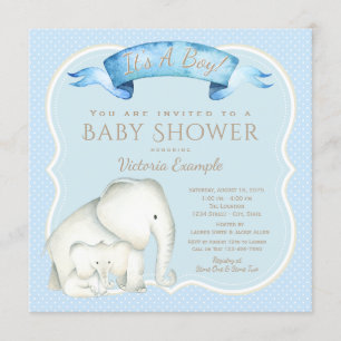 Einladungen für Boy Elephant Baby Shower