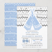 Einladungen für Boy Tribal TeePee Baby Shower