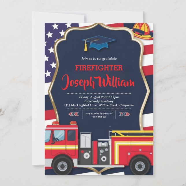 Einladungen für den Feuerwehrmann (Vorderseite)