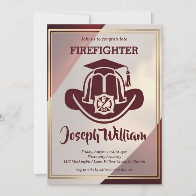Einladungen für den Feuerwehrmann (Vorderseite)