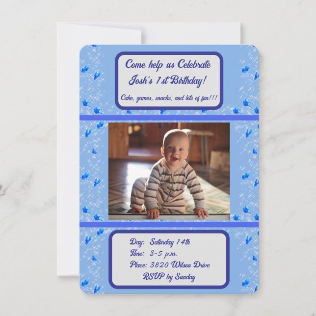 Einladungen für den Geburtstag des Kindes (Vorderseite)