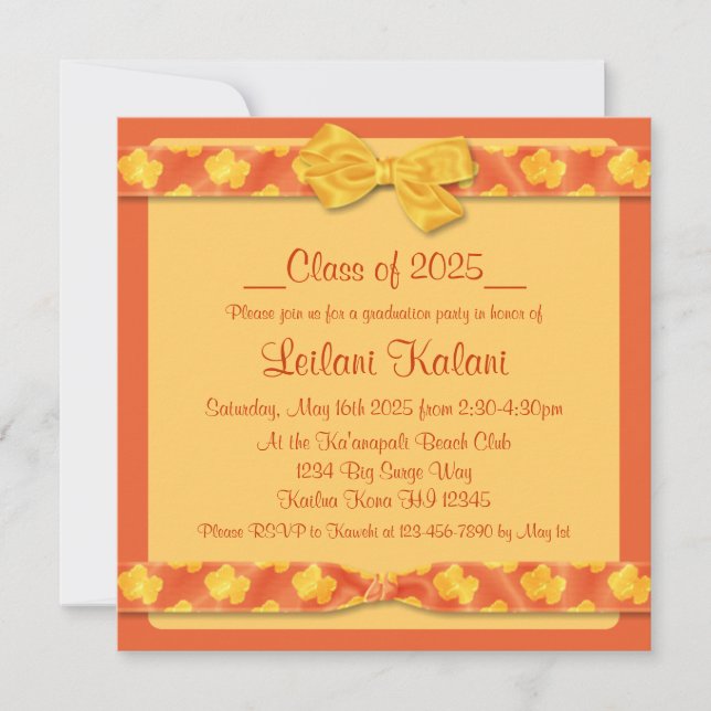 Einladungen für den gelborangen Hibiskus (Vorderseite)