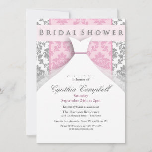 Einladungen für die Bridal-Dusche in Rosa/Silber