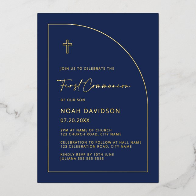 Einladungen für die Community zum Navy Blue & Real (Vorderseite)