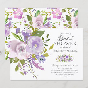 Einladungen für die Dusche von Lavendel Floral Bri