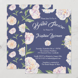 Einladungen für die Dusche von White Peony Floral