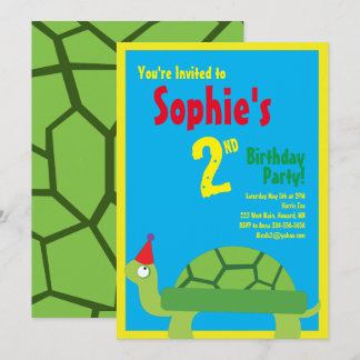 Einladungen für die Geburtstagsparty von Schildkrö