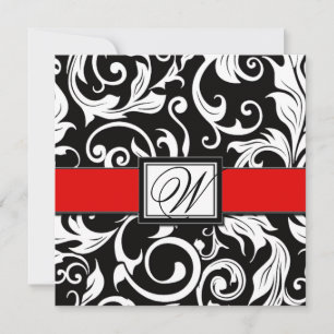 Einladungen für die Hochzeit von Monogram Black & 