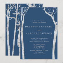 Einladungen für die Hochzeit von Silberbäumen