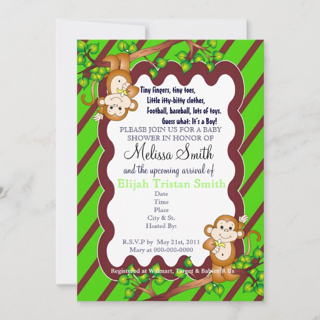 Einladungen für die schwindende Affendusche