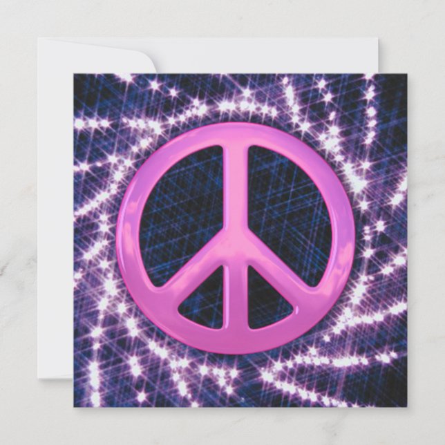 Einladungen für ein Sparkler-Pink-Friedenszeichen (Vorderseite)