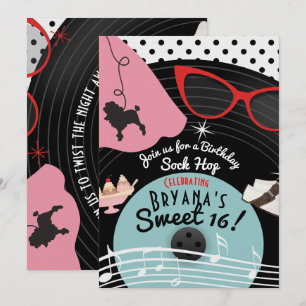 Einladungen für eine 1950er-Jahre-Schallplatten-Pa