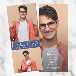 Einladungen für eine Blue Graduation Multi-Foto-Pa