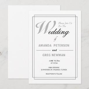 Einladungen für eine einfache Weiße Hochzeit
