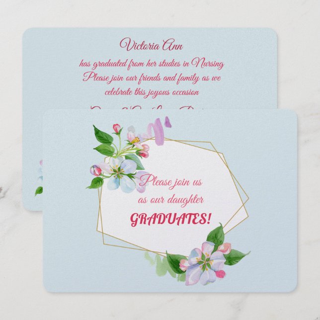 Einladungen für eine Tochter (Vorne/Hinten)