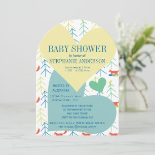 Einladungen für Fox und Pine Tree Baby Boy Shower