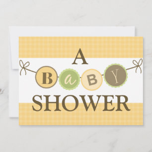 Einladungen für Gelb- und Grüne Babydusche