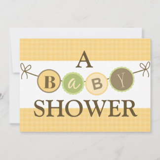 Einladungen für Gelb- und Grüne Babydusche