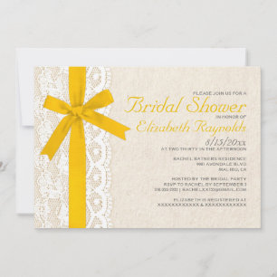 Einladungen für Goldene Bow und Spitzen-Bridal