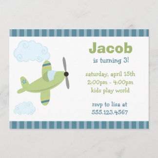 Einladungen für Grüne und Blaue Flugzeuge zum Gebu