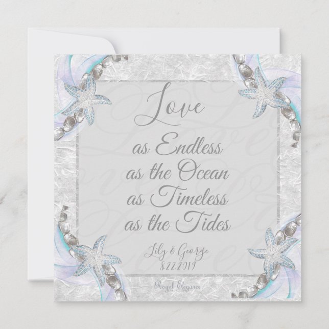 Einladungen für Hochzeiten am Starfish Beach (Rückseite)