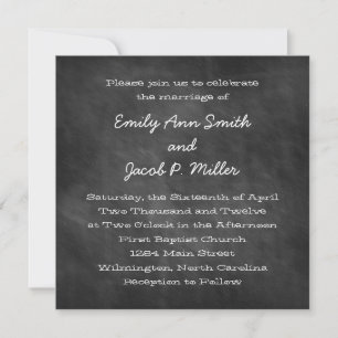 Einladungen für Hochzeiten auf dem Chalkboard-Plat