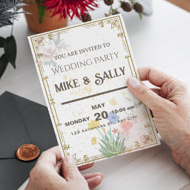 Einladungen für Hochzeiten, Blume und Grünanlagen