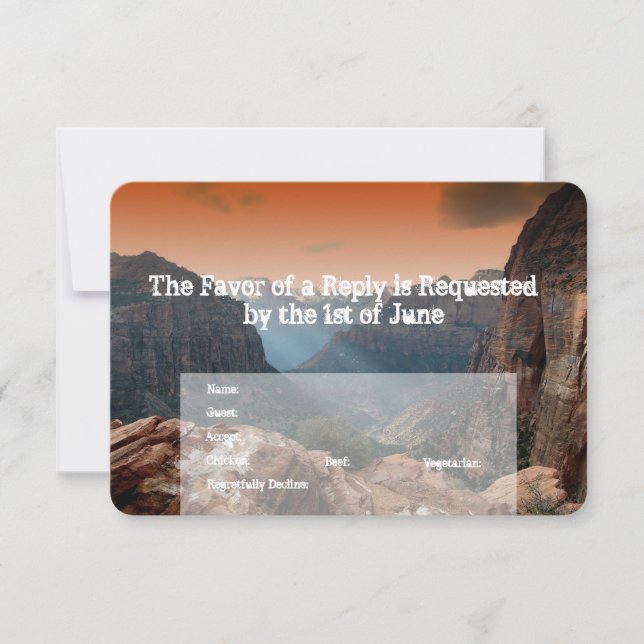 Einladungen für Hochzeiten im Südwesten von Zion C (Vorderseite)