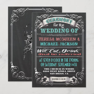 Einladungen für Hochzeiten in Blackboard Vintage
