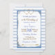 Einladungen für Hochzeiten in Blau und Weiß gestre (Vorderseite)
