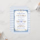 Einladungen für Hochzeiten in Blau und Weiß gestre (Vorderseite/Rückseite Beispiel)