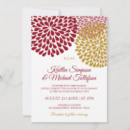 Einladungen für Hochzeiten in Burgund und Gold | F
