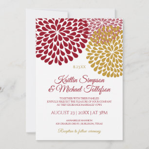 Einladungen für Hochzeiten in Burgund und Gold F