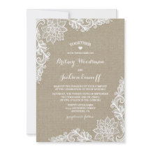 Einladungen für Hochzeiten in Burlap und Floral La