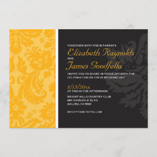 Einladungen für Hochzeiten in Gold Damask