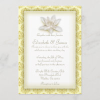 Einladungen für Hochzeiten in Gold Damask