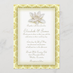 Einladungen für Hochzeiten in Gold Damask