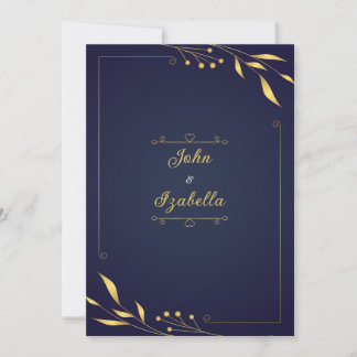 Einladungen für Hochzeiten in Gold und Marineblau