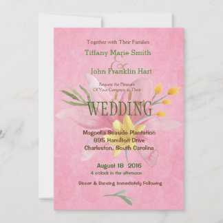 Einladungen für Hochzeiten in Rosa und Gelb