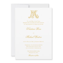 Einladungen für Hochzeiten KM Monogramm oder MK Mo