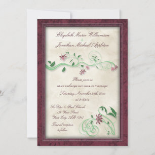Einladungen für Hochzeiten mit Burgund und Grünem
