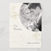 Einladungen für Hochzeiten - Vintages Elfenbein