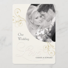 Einladungen für Hochzeiten - Vintages Elfenbein
