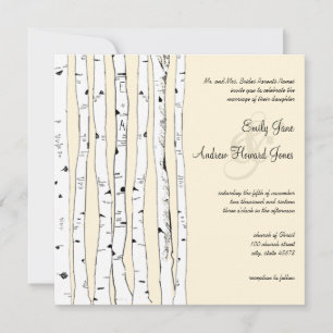 Einladungen für Hochzeiten von Cream Birch Tree