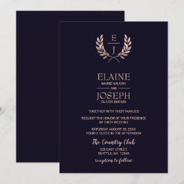 Einladungen für Hochzeiten von Gold Monogram für N