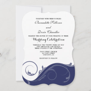 Einladungen für Hochzeiten von Navy Blue Floral Sw